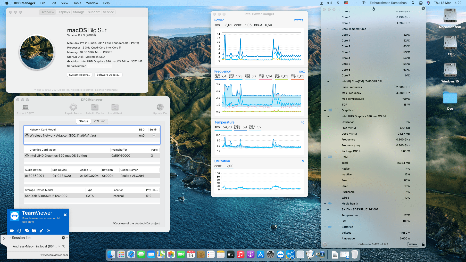 Success Hackintosh macOS Big Sur 11.2.3 Build 20D91 in Asus ZenBook UX430UNR
